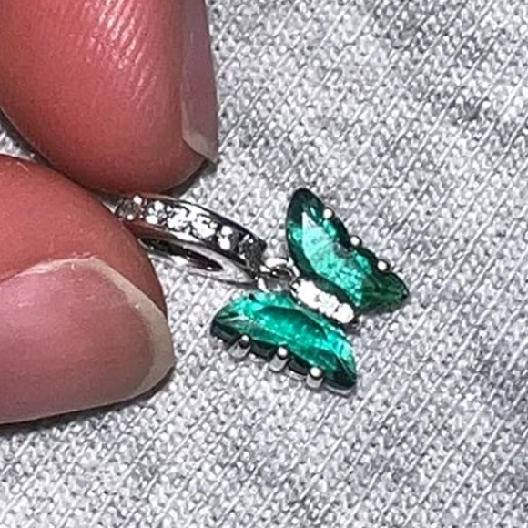 Purple crystal butterfly charm for Pandora in sterling silver - Picture 3 of 3